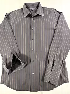Banana Republic slim Fit XL 17-17.5 woven in Italy long sleeve Dark Brown #2278 - Picture 1 of 16