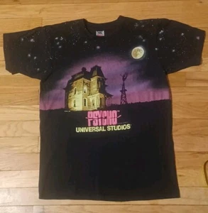 Vintage Psycho 1991 Universal Studios Med Single Stitch HORROR RARE Double Sided - Picture 1 of 12