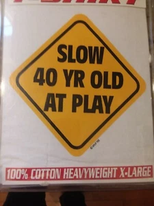 Split Tee Gift Gear T-Shirt New in Package XL White. 40th Birthday shirt , slow  - Picture 1 of 5