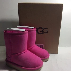 NEW KIDS GIRLS SIZE 6 MAGENTA ROSE UGG T CLASSIC II SUEDE SHEEPSKIN BOOTS 101770 - Picture 1 of 5