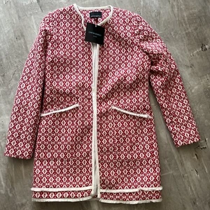 Cynthia rowley women's size Xsmall Jacket White /red NWT ๐ธ - Picture 1 of 8