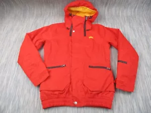 Vans Jacket Womens Small Red Ski Coat Snowboarding Pockets Hood Waterproof - Picture 1 of 12