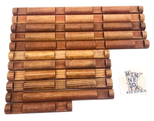 11 Lincoln Log Weathered Brown Color Half Round Flat Assortment Base Wood Parts - Picture 1 of 6