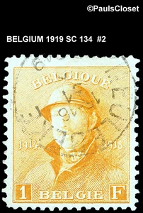 BELGIUM 1919 SC 134 KING ALBERT I LIGHT ORANGE 1f UNG F/VF #2 - Picture 1 of 2