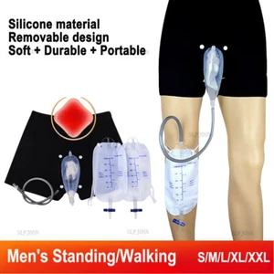 Neu Herren Urinal Bein Tasche Silikon Urintrichter Pipi Halter Sammler mit Katheter - Bild 1 von 20