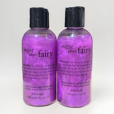 (2) Philosophy Sugar Plum Fairy Shampoo, Shower Gel & Bubble Bath 6 oz - Image 1 of 2