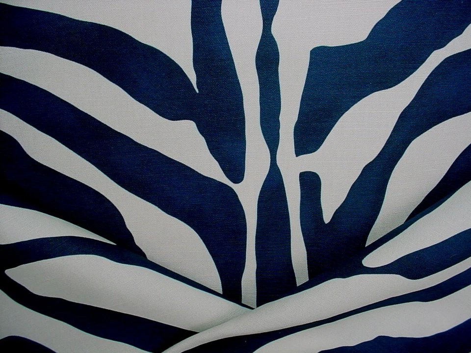 3-1/8Y Lee Jofa 2017154 Dinisen Print Navy Zebra Stripe Upholstery Fabric - Image 1 of 4