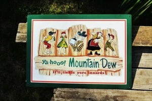 Yahooo! Mountain Dew Tin Metal Sign - Hillbilly - It'll Tickle Yore Innards! - Picture 1 of 4