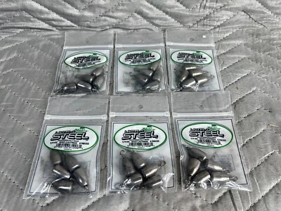 6 pack Bullet Weights USSS14 Ultra Steel Bass Cast Size 1/4oz Ziplock 5per pack - image 1 of 2