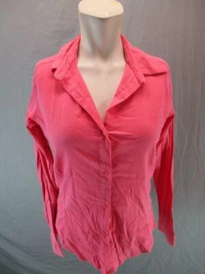 Женская повседневная рубашка AURA размер S розовая с длинным рукавом из хлопковой смеси на пуговицах GR6707 - Изображение 1 из 4