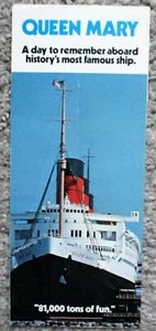 Folleto de viaje 1972 de Queen Mary ""81.000 toneladas de diversión"" LARGA PLAYA, CALIFORNIA - Imagen 1 de 4