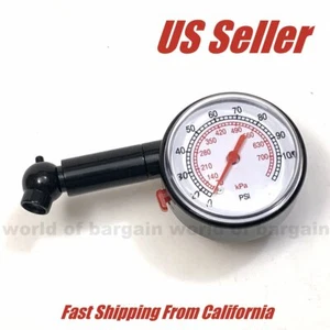 Car Auto Bike TIRE PRESSURE GAUGE PSI Dial Easy Read Air Chamber Readout Tester - Picture 1 of 3