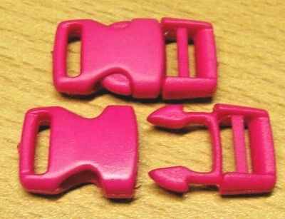 MARKENLOS 2 Steckschnallen dunkel pink Stegbreite 10 mm Steck Schnalle Schließe