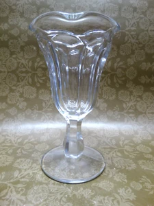 Vintage Ice Cream Parlor Sundae Parfait 6" Thick Heavy Glass Fluted Tulip Edge - Picture 1 of 9