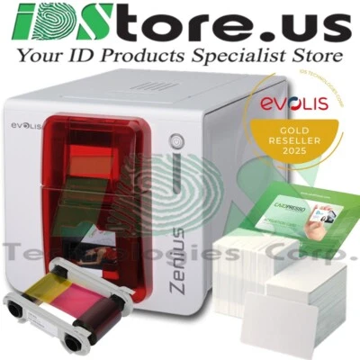 Evolis Zenius Classic Single Side Complete Photo ID Card Printer System - Image 1 of 4