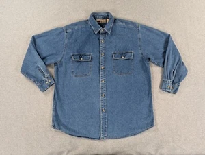 Big Mac Shirt Mens Extra Large Blue Denim Work Wear Button Up Cotton Vintage - Picture 1 of 11