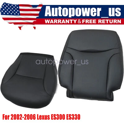 2002-2006 For Lexus ES300 ES330 Front Driver Bottom-Top Leather Seat Cover Black Foto 1 de 4