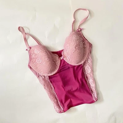 Hot Pink y2k corset bustier  top - Image 1 of 4