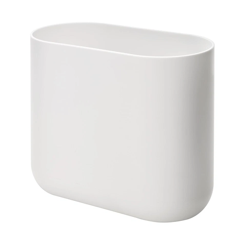 iDesign Cade Slim Bathroom Trash Can for Bedroom Kitchen Matte White