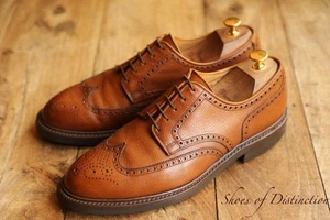 Crockett & Jones Pembroke Tan Brown Leather Derby Brogue Shoes UK 9 E US 10 - Picture 1 of 9