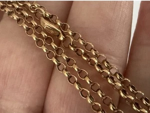 Fine Vintage 9ct Rose Gold Oval Links 20” Chain Necklace 5.3g - Picture 1 of 9