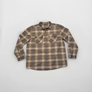Royal Robbins Mens XL Plaid Flannel  Button Down Shirt Gray Pockets Standard Fit - Picture 1 of 10
