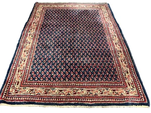 Alfombra oriental anudada a mano Sarough Mir única 210x145 cm rug carpet - Imagen 1 de 19
