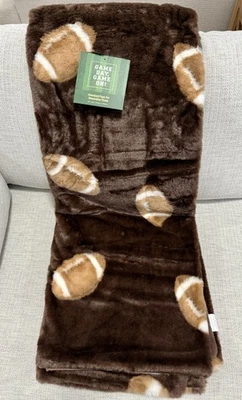 MANTA DE FÚTBOL DE PIEL SINTÉTICA JUEGO DE GRAN TAMAÑO GAME DAY NUEVA CON ETIQUETAS Foto 1 de 4