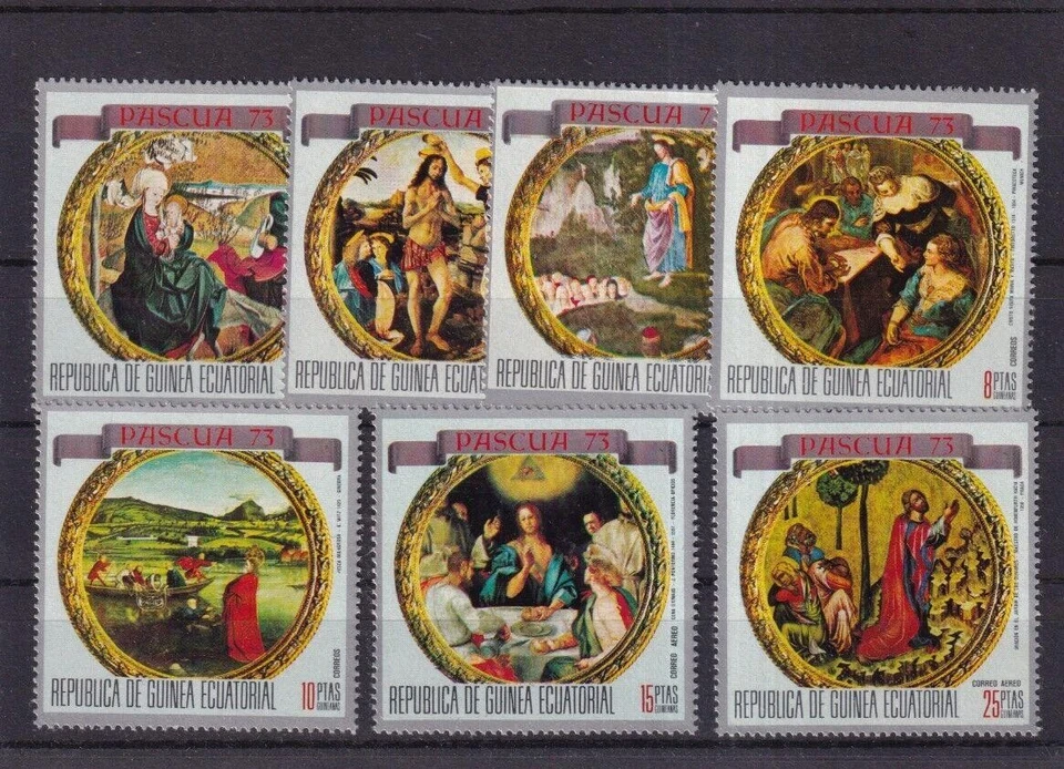SA39c Guinea Ecuatorial 1973 Pascua - Pinturas sellos como nuevos Foto 1 de 1