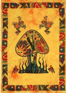 Indian Tapestry Cotton Psychedelic Mushroom Hanging Poster Wall Decor 40x30 - Picture 1 of 4