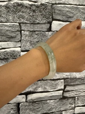 Genuine Natural Tianshan Jade Bangle Bracelet with unique pattern 58mm Jewelry  — 第 1/4 张图片