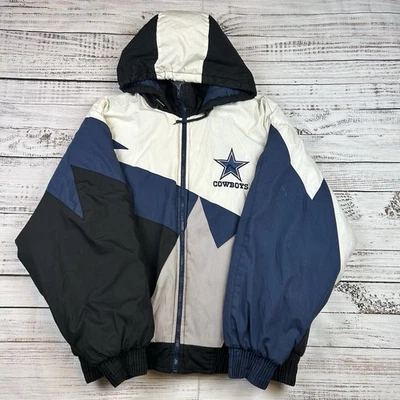 Винтажный 90-х Dallas ковбои Gameday NFL пуховик куртка размер L акула зуб геометрический - Изображение 1 из 4