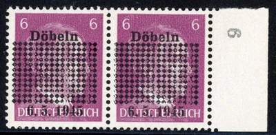 Germany 1945 Post WW II Local Overprint Döbeln Michel# 1b Mint VF OG NH Pair Gem - Image 1 of 2