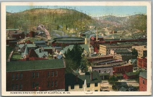 BLUEFILED WV HUMMING BIRDS EYE VIEW ANTIQUE REAL PHOTO POSTCARD RPPC - Picture 1 of 2