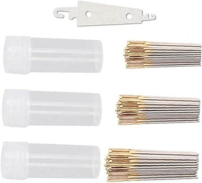 90Pcs Aghi Punto Croce +1 Filettatore 'Ago in Acciaio Inossidabile, Colore Dorat - Immagine 1 di 4