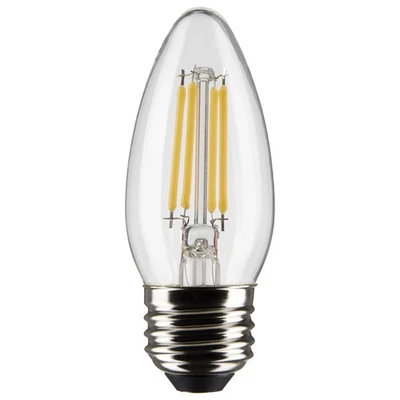  Satco S21284 LED Filament Bulbs 120V 4W 40W B11 Medium E26 2700K Dimmable - Image 1 of 2