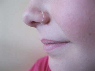 Par de anillos de nariz de aro sin fin de plata de 20 g 12 mm, pendientes piercing corporal  Foto 1 de 2