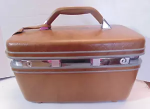 Vintage Samsonite Profile II Brown Train Case Cosmetic Carry-On - Picture 1 of 11