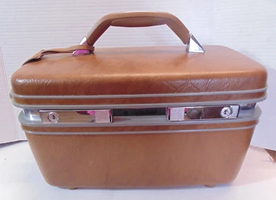 Vintage Samsonite Profile II Brown Train Case Cosmetic Carry-On - Image 1 of 4