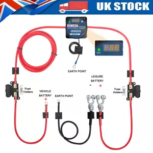 UK 3/5/7m Split Charge Kit 12v 140amp VSR Voltage Sense Relay Charger Camper Van - Picture 1 of 25