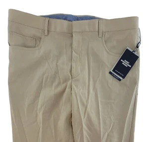 Hart Schaffner Marx New York Wool Blend Dress Pants 34R Unhemmed Tan $155 NWT - Picture 1 of 7