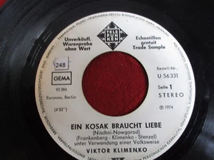 7" 45rpm VIKTOR KLIMENKO Ein Kosak Braucht Liebe / Gori, Gori PROMO - Picture 1 of 2