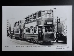 London Tram L.T. CAR 96 at SOUTHWARK BRIDGE TERMINAL Pamlin Print Postcard M3127 - Picture 1 of 2