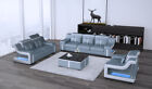Leder Wohnzimmer Garnituren Couch Set Sofas Couchen Sofagarnitur 3+2+1 mit USB