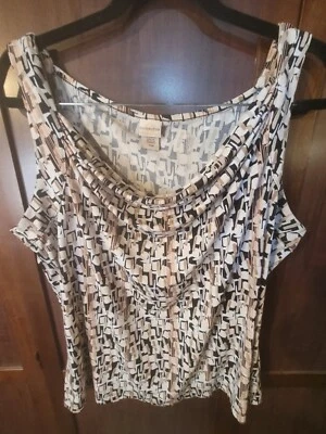 Covington Womens Tank Top Size XL Geometric Design Stretch Cowl Neck Sleeveless Foto 1 de 4