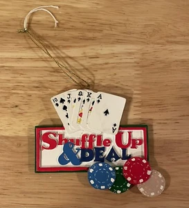 Vintage Casino Shuffle Up And Deal Christmas Holiday Ornament - Picture 1 of 3