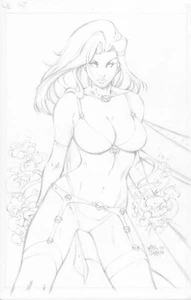 LADY DEATH Diabolical Harvest 1 Cover ORIGINAL Comic Art Mike DEBALFO Coffin - Picture 1 of 2