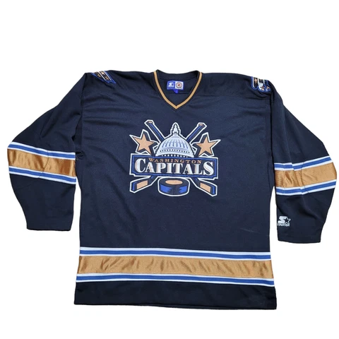 VTG Starter NHL Hockey Washington Capitals Alternate Jersey Black Adult Size XL Cover