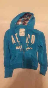 Girls Aeropostale Zip up Hooded Jacket Size small Blue - Picture 1 of 4