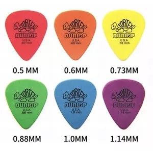 6 X Dunlop Tortex Standard Plectrums Mixed Gauges Guitar Picks - Picture 1 of 1